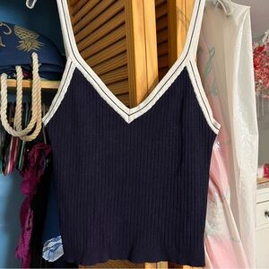 Varsity style cropped tank